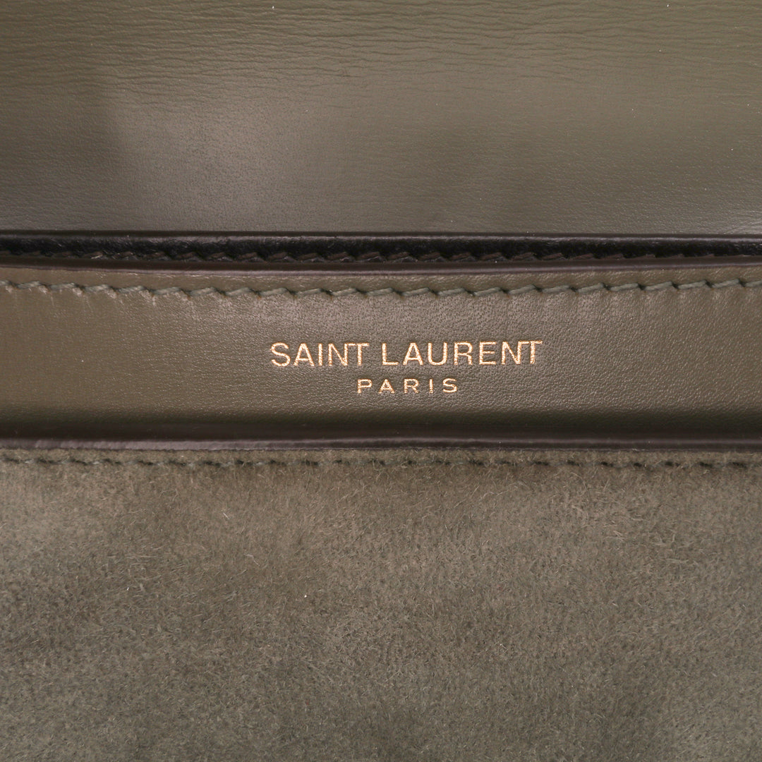 Saint Laurent Daim and Cuir de veau Monogram Cassandra Clasp Bag Marron – GABY PARIS Authentique