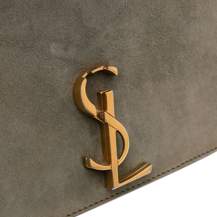 Saint Laurent Daim and Cuir de veau Monogram Cassandra Clasp Bag Marron – GABY PARIS Authentique