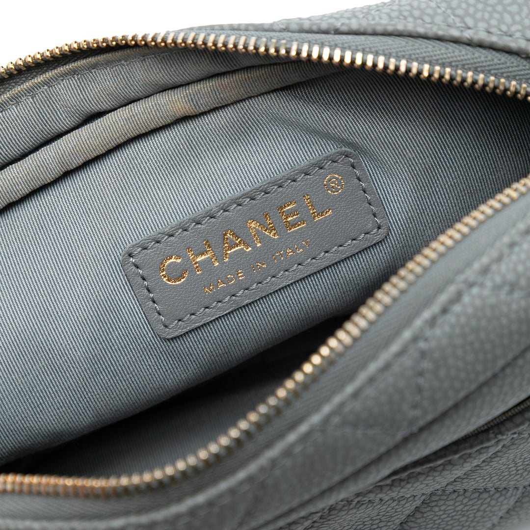 Chanel Mini Matelassé Caviar Coco Pompon Camera Étui