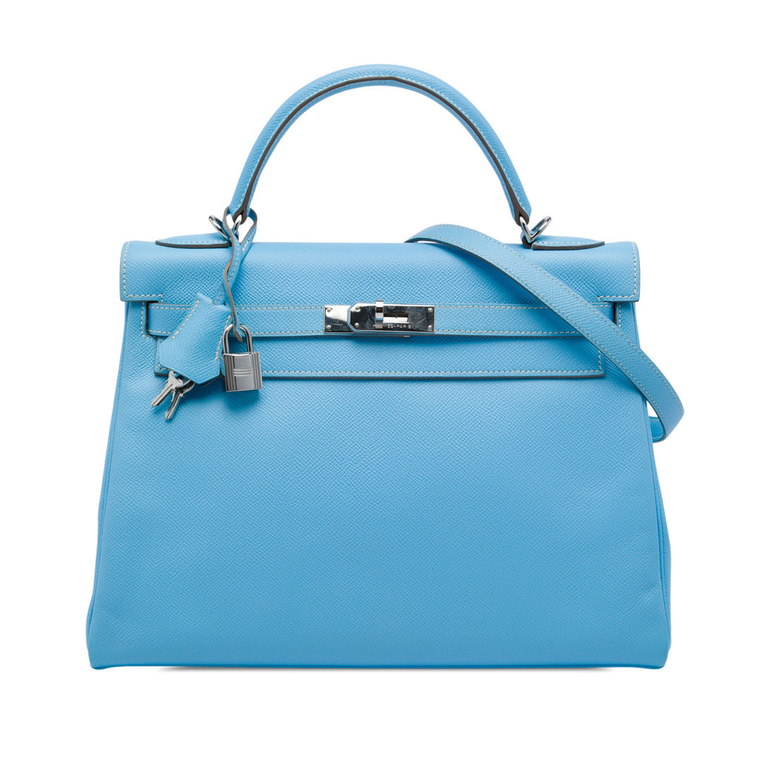 Hermès Candy Verso Kelly II Retourne 32 Epsom Bleu – vue principale – GABY PARIS