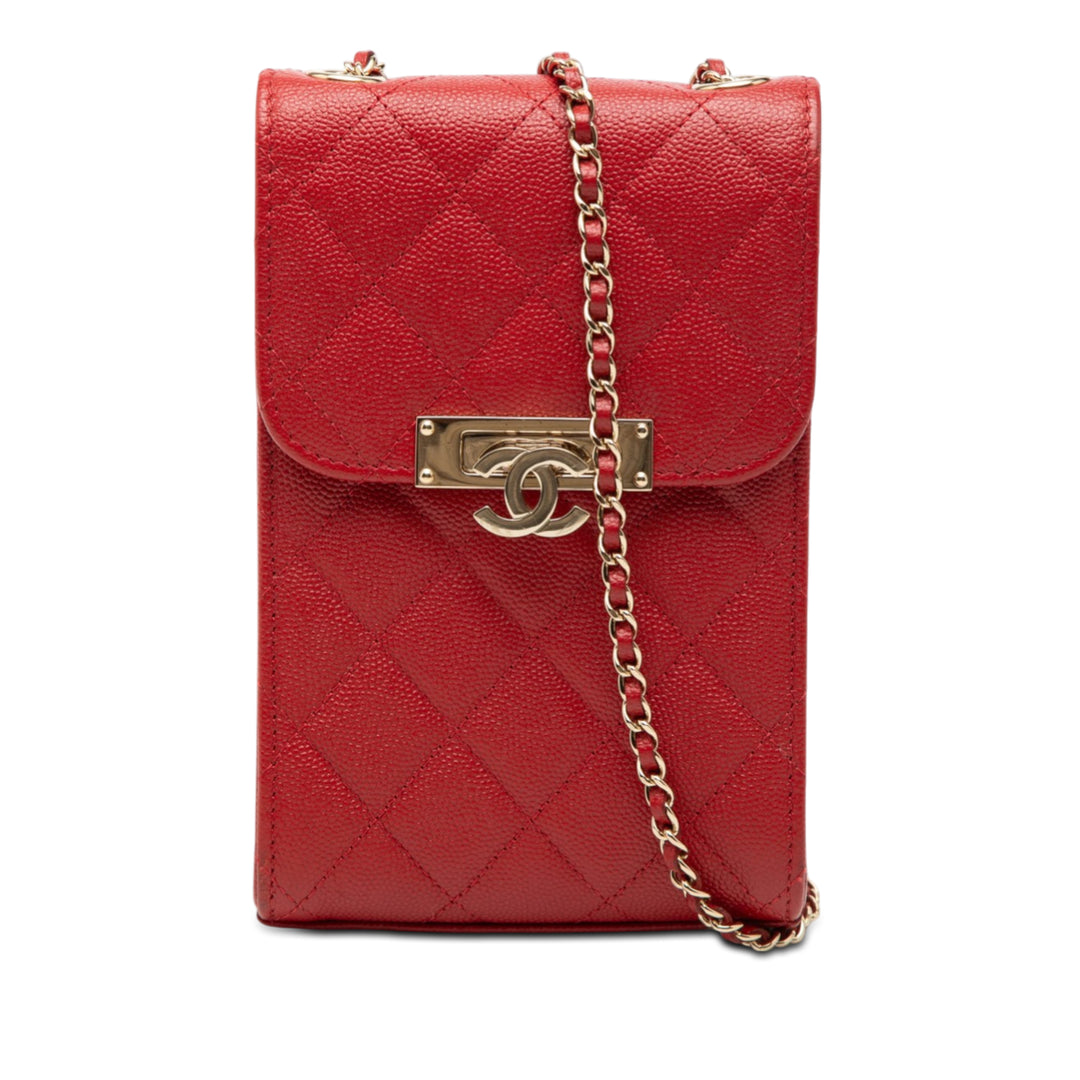 Chanel Matelassé Caviar Golden Class Phone Holder