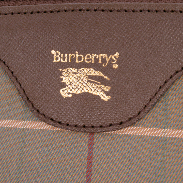 Vintage Check Canvas Clutch Brown - Gaby Paris