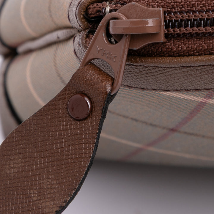 Vintage Check Canvas Clutch Brown - Gaby Paris