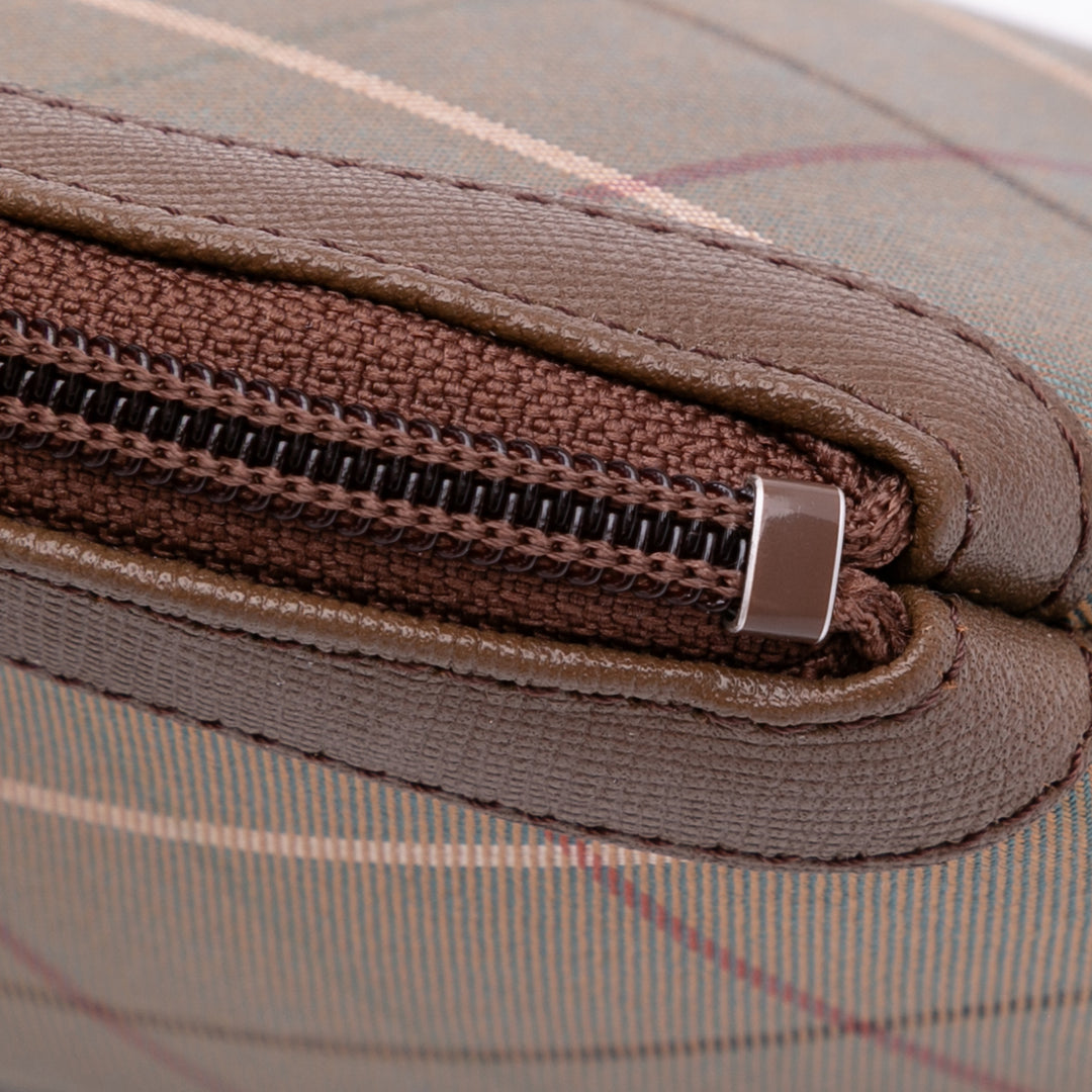 Vintage Check Canvas Clutch Brown - Gaby Paris