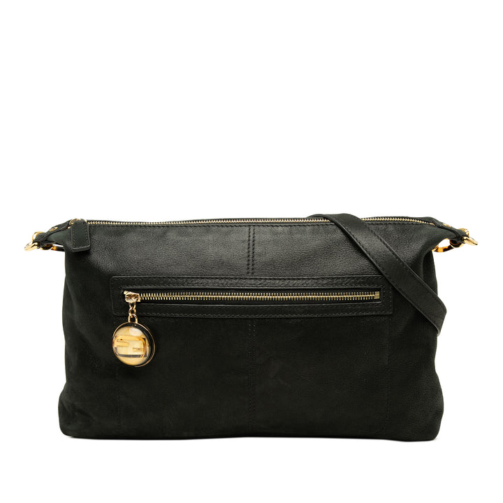Fendi Sac bandoulière Métallisé Vitello Savana Forever Cuir de veau Noir – vue principale – GABY PARIS