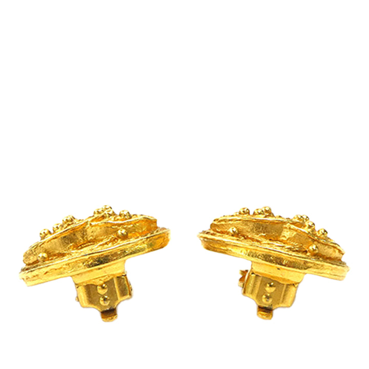 Chanel CC plaqué Rond À clip Boucles d'oreilles Doré – vue 5 – GABY PARIS