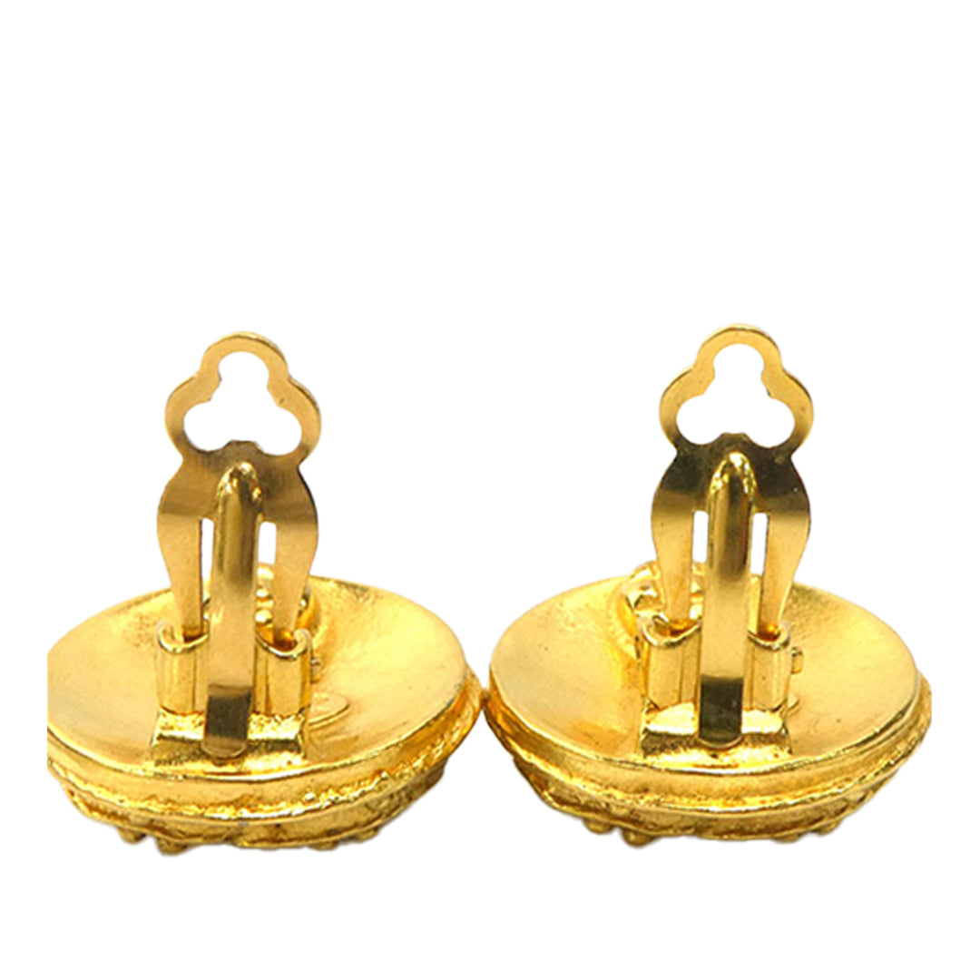 Chanel CC plaqué Rond À clip Boucles d'oreilles Doré – vue 6 – GABY PARIS