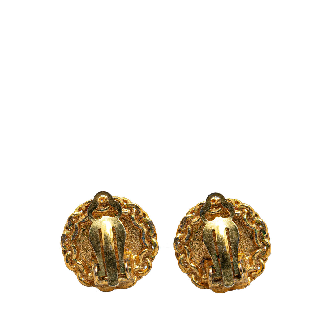 Gold Plated CC Clip On Earrings Gold - Gaby Paris