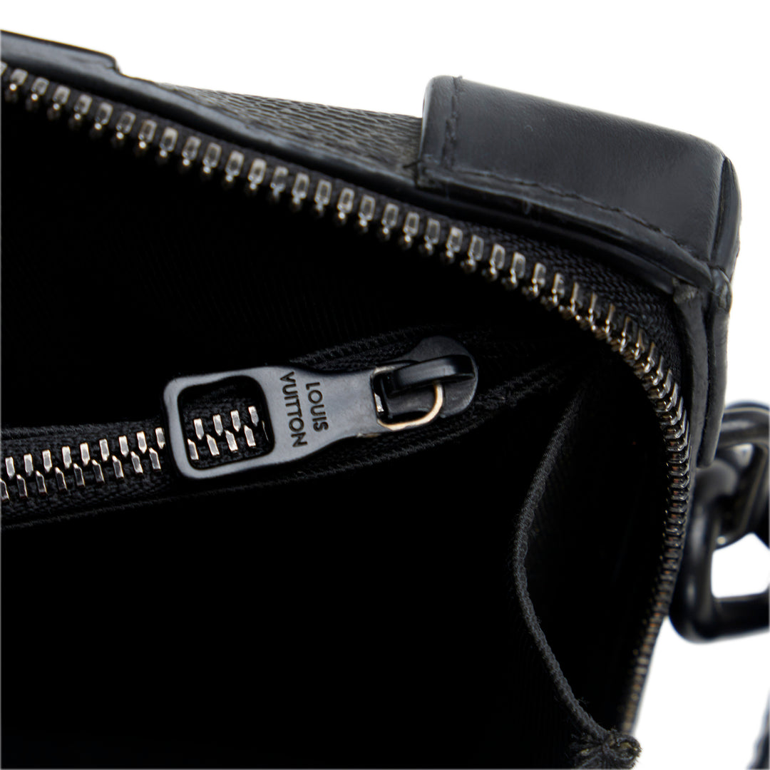 Monogram Eclipse Soft Trunk Wallet Crossbody Black - Gaby Paris