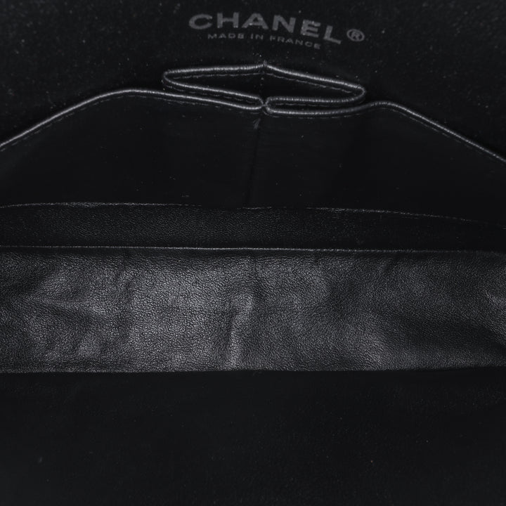 Medium Classic Patent Double Flap Black - Gaby Paris