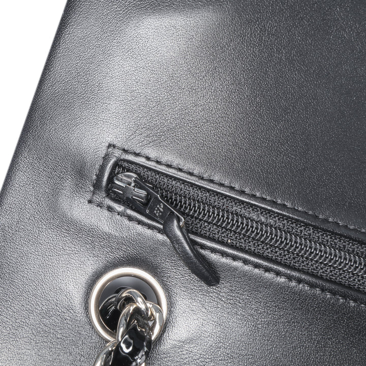 Medium Classic Patent Double Flap Black - Gaby Paris