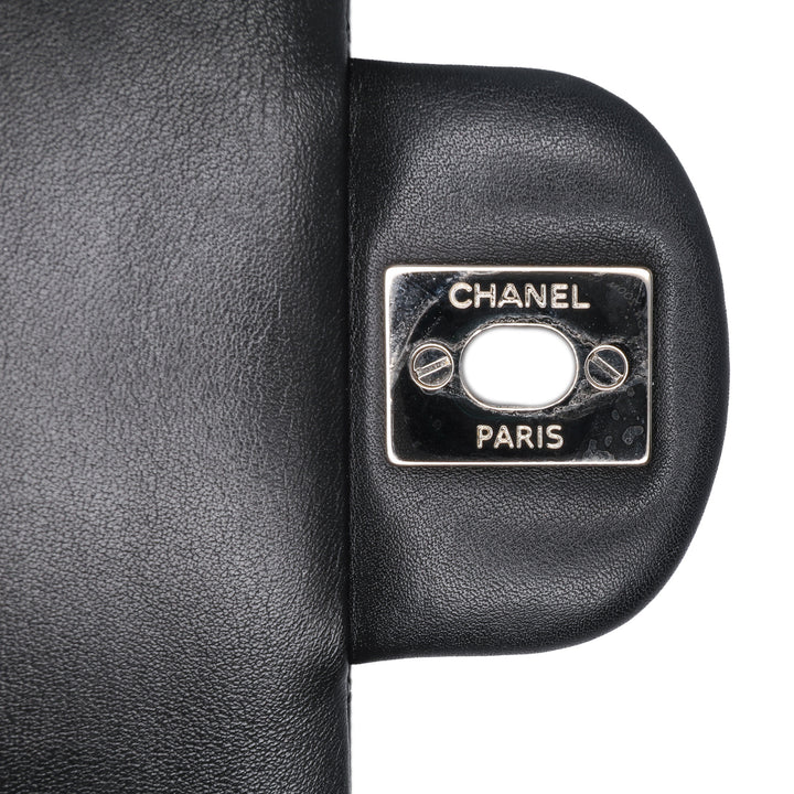 Medium Classic Patent Double Flap Black - Gaby Paris