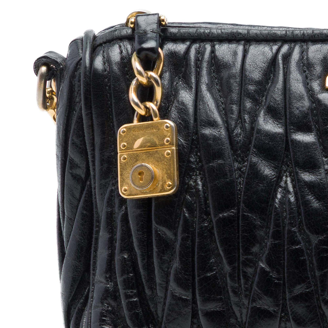 Miu Miu Matelasse Lux Charm Sac Cuir nappa