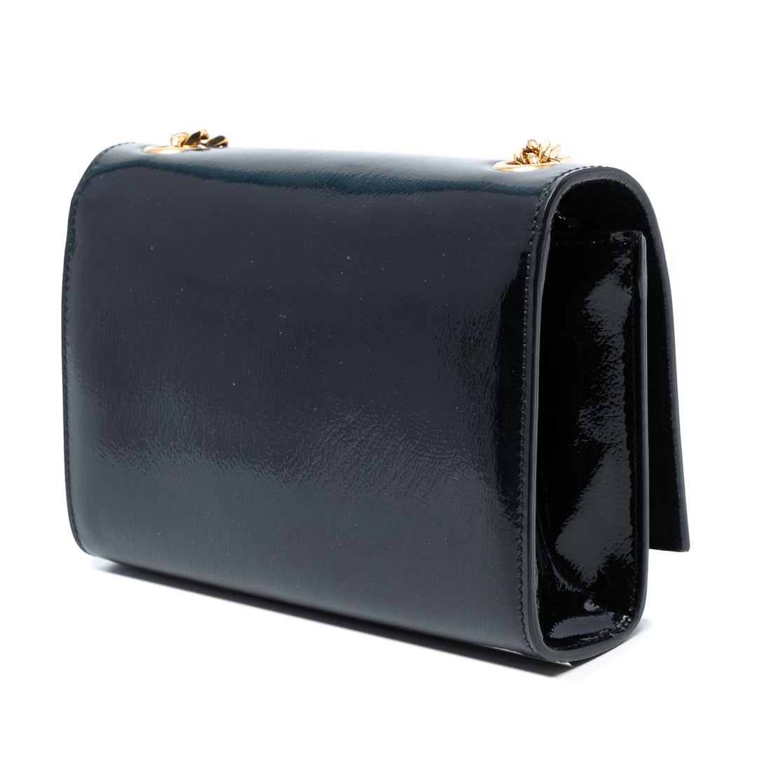 Saint Laurent Small Cuir verni Monogram Kate Sac porté croisé Noir – GABY PARIS Authentique