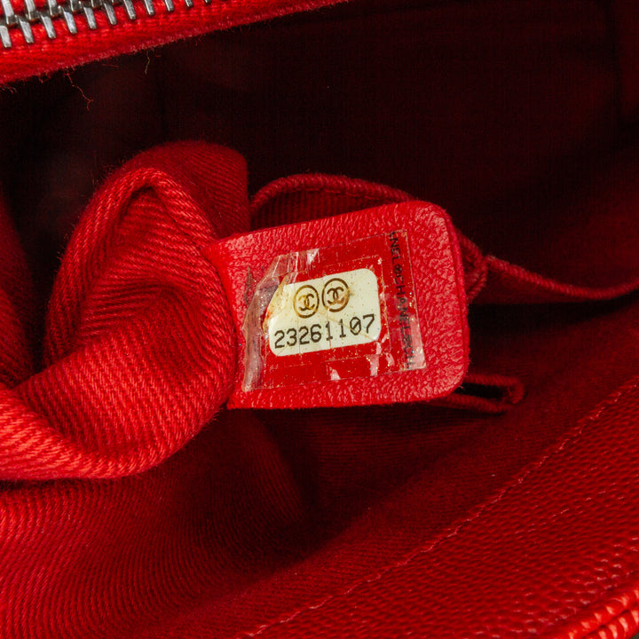 Small Caviar Coco Top Handle Bag Red - Gaby Paris