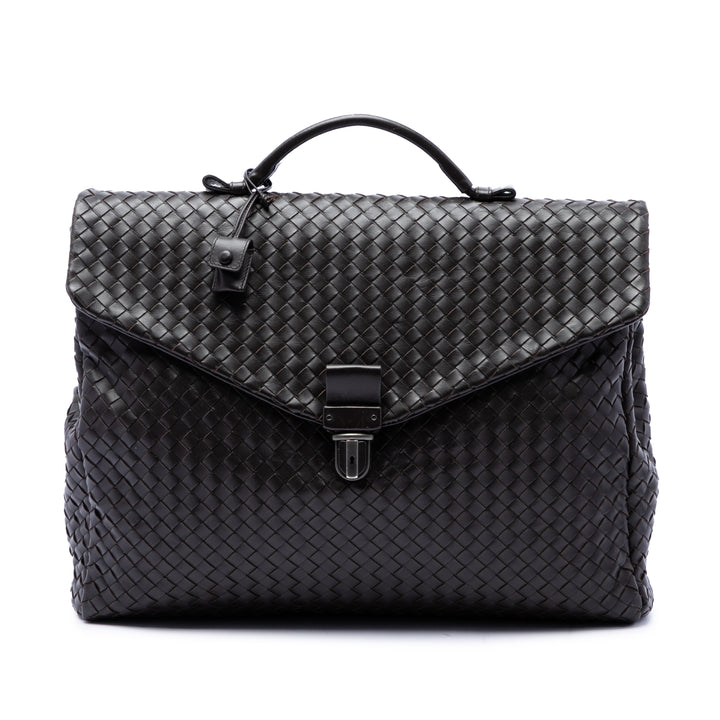 Bottega Veneta Intrecciato Business Sac nappa Marron – vue principale – GABY PARIS