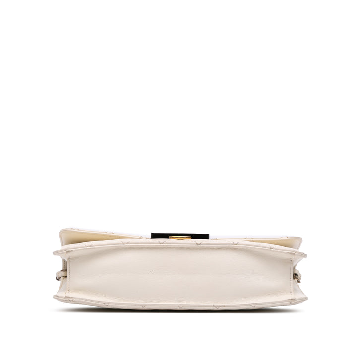 Medium Sheepskin Beauty Lock Flap White - Gaby Paris