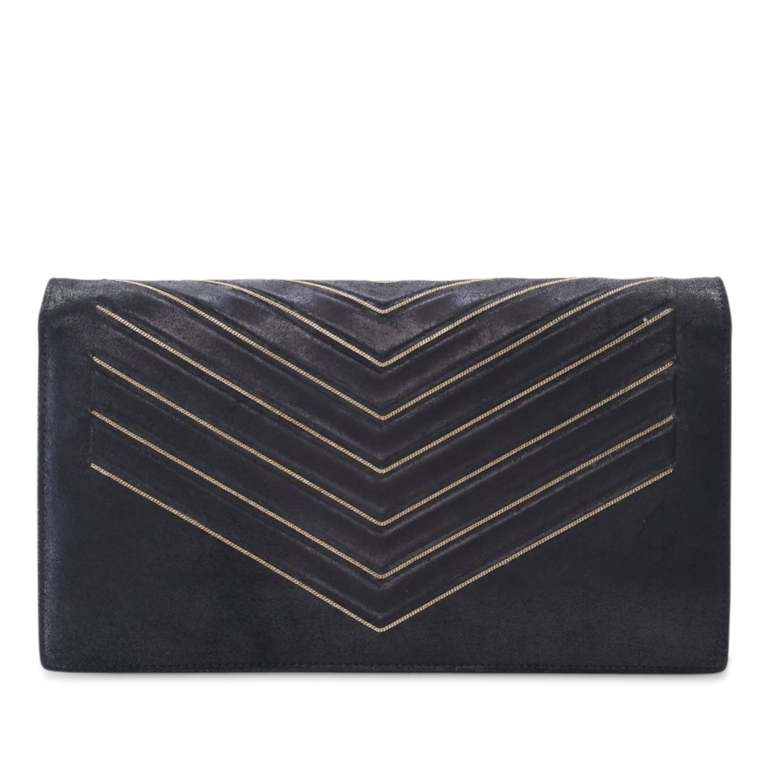 Chanel Chevron Nubuck Micro Chain Embellished Flap Noir – GABY PARIS Authentique