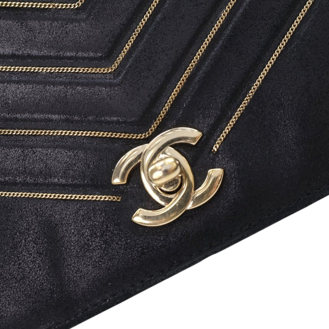 Chanel Chevron Nubuck Micro Chain Embellished Flap Noir – GABY PARIS Authentique