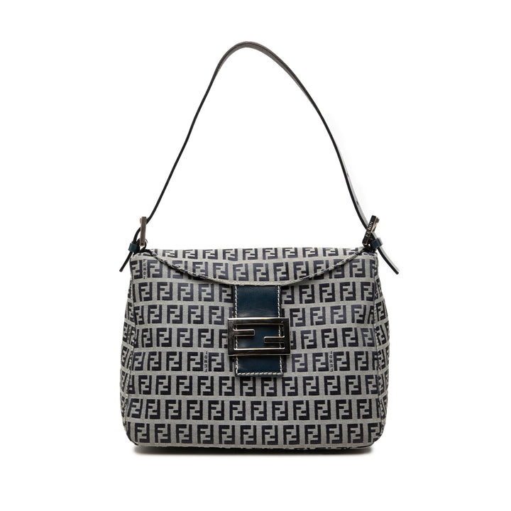 Fendi Sac porté épaule Zucchino Double rabat Mamma Gris – vue principale – GABY PARIS