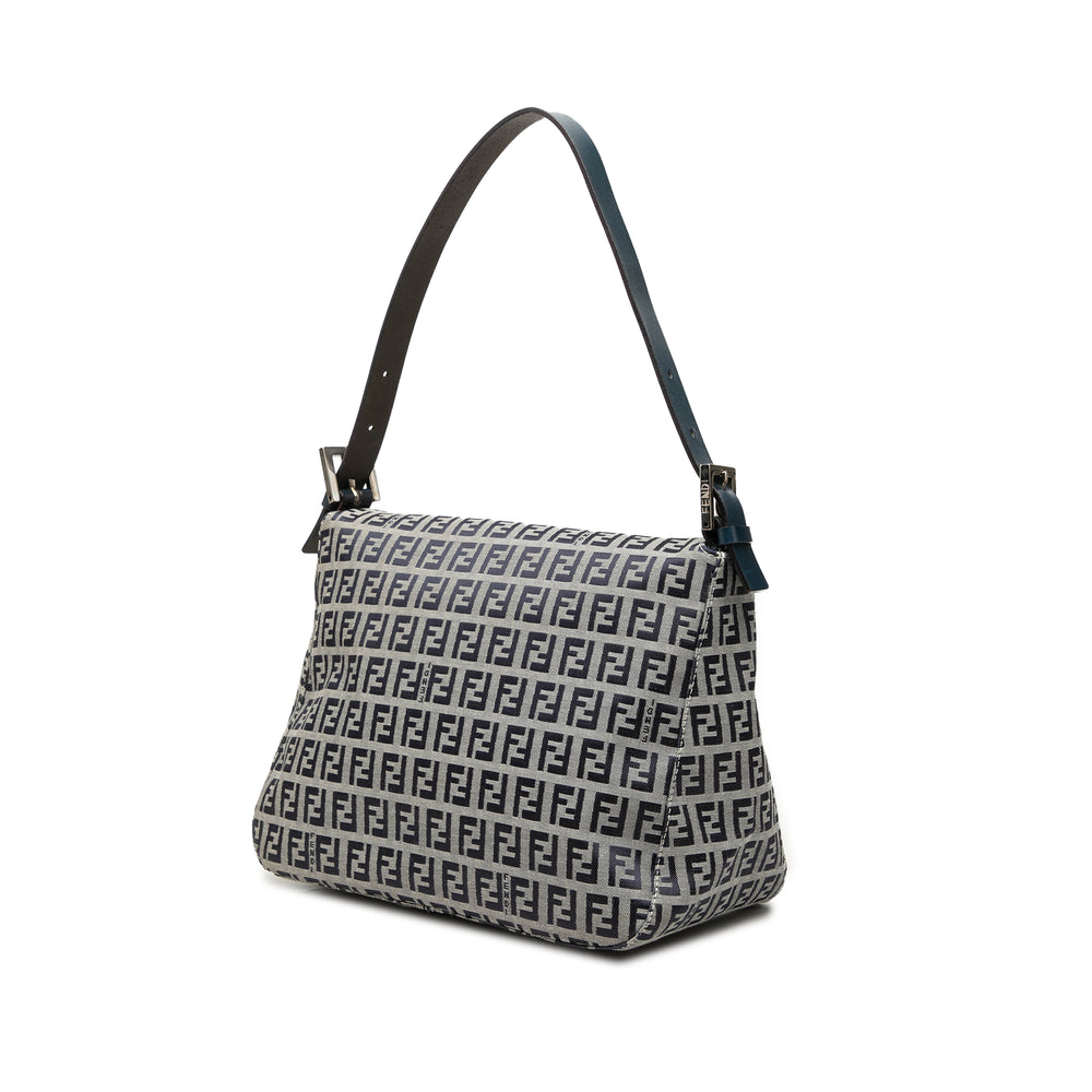 Fendi Sac porté épaule Zucchino Double rabat Mamma Gris – vue 2 – GABY PARIS