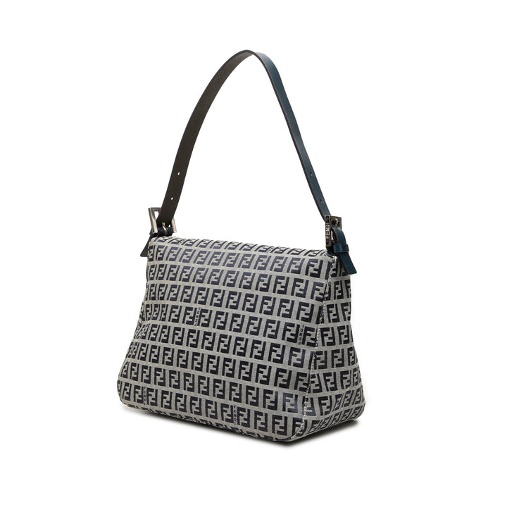 Fendi Sac porté épaule Zucchino Double rabat Mamma Gris – vue 2 – GABY PARIS