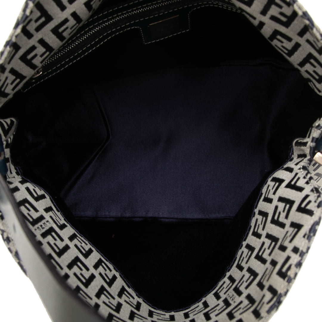 Fendi Sac porté épaule Zucchino Double rabat Mamma Gris – vue 4 – GABY PARIS