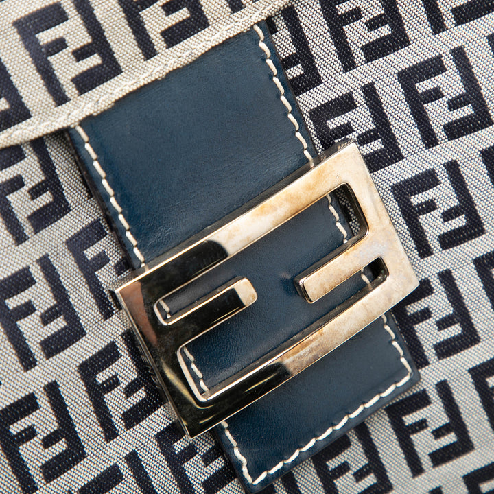 Fendi Sac porté épaule Zucchino Double rabat Mamma Gris – vue 6 – GABY PARIS