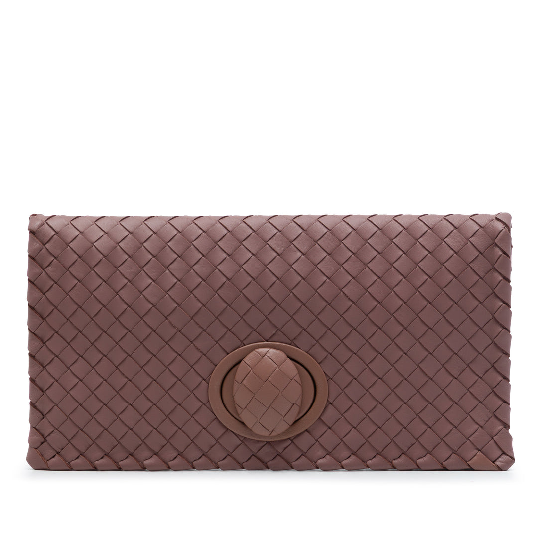 Intrecciato Turn Lock Pochette nappa Rose
