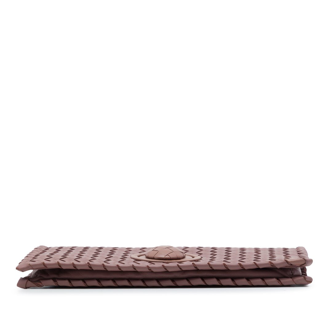 Intrecciato Turn Lock Pochette nappa Rose