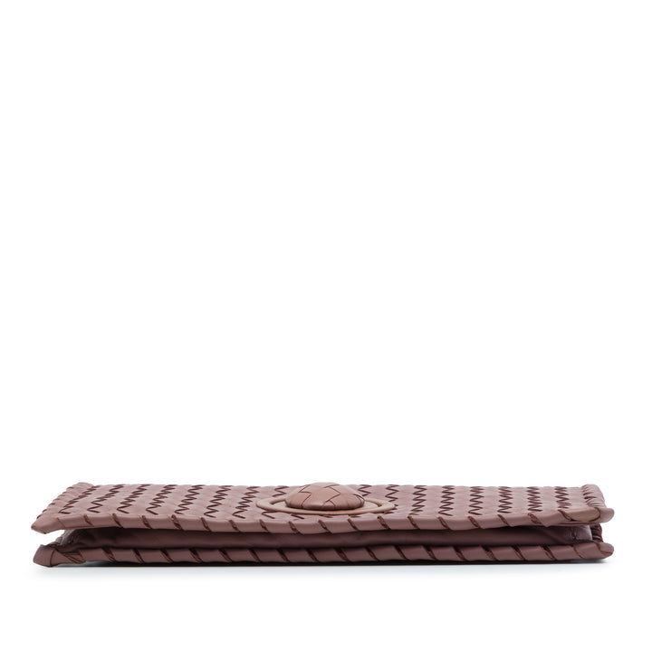Intrecciato Turn Lock Pochette nappa Rose