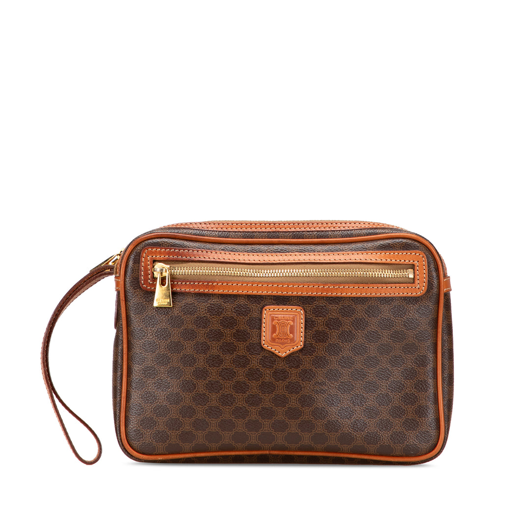 Celine Macadam Coated Toile Pochette Marron – GABY PARIS Authentique