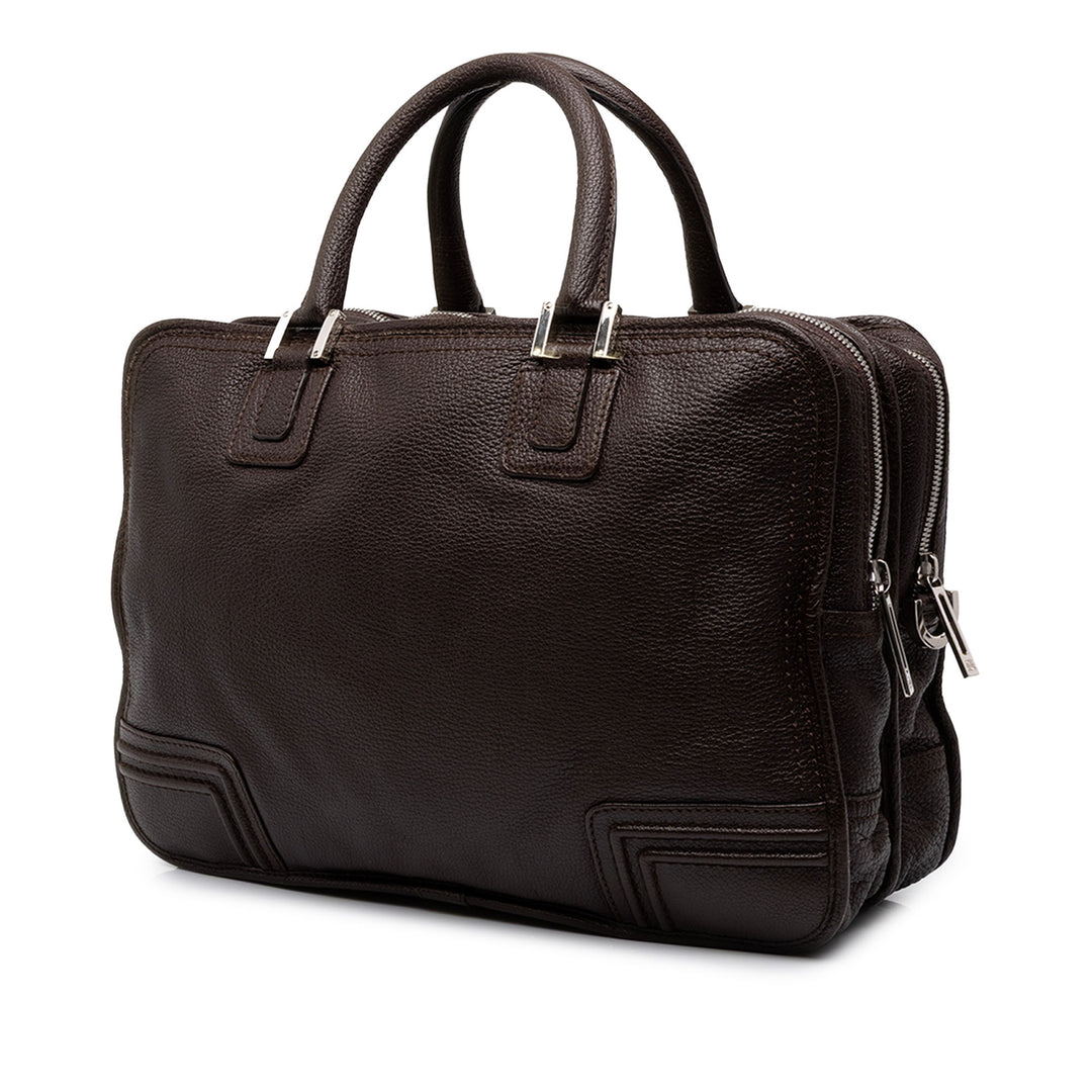 LOEWE Porte-documents Amazona Business Cuir de chèvre Marron – vue 2 – GABY PARIS