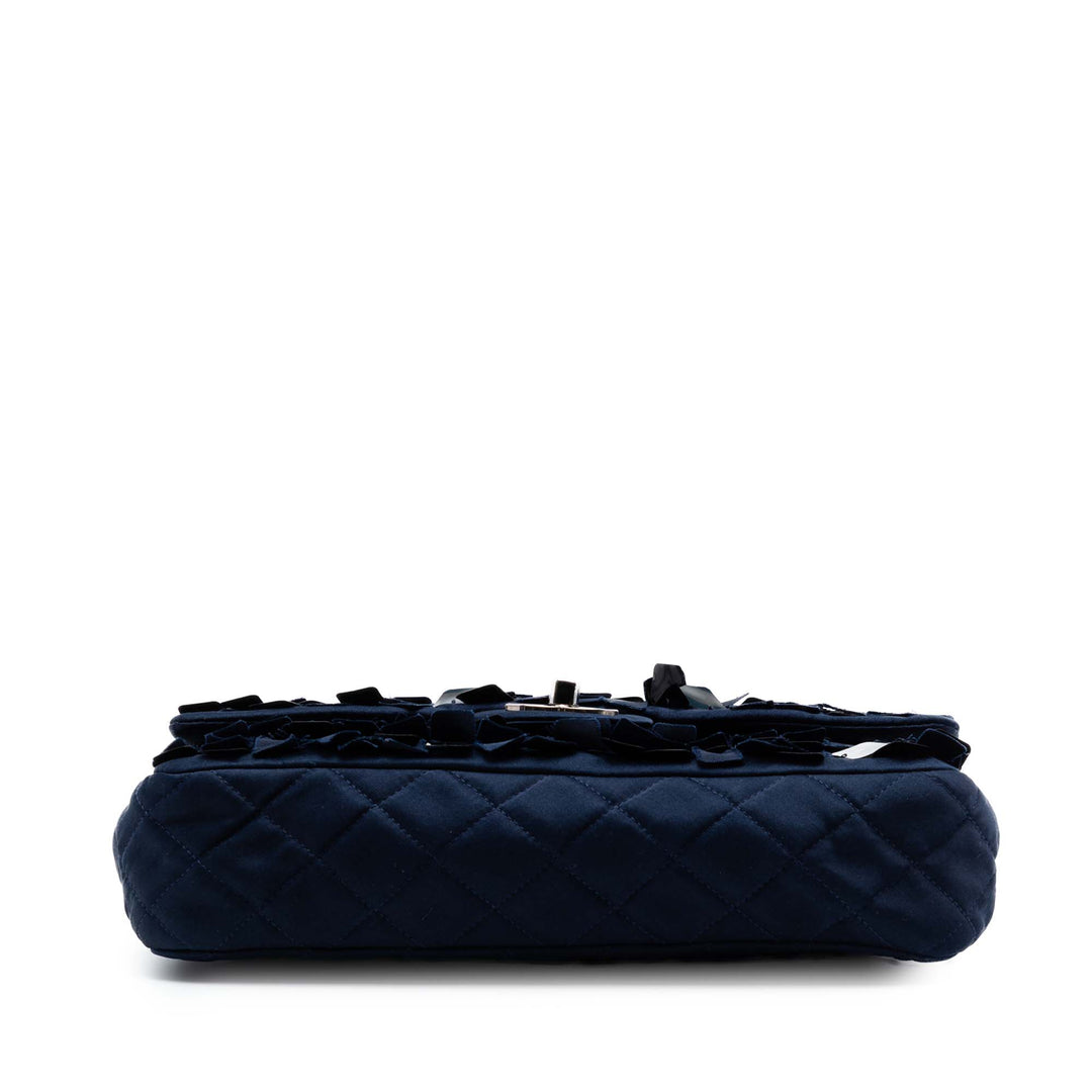 Chanel Medium Classic Satin Paillette Embellished Double rabat