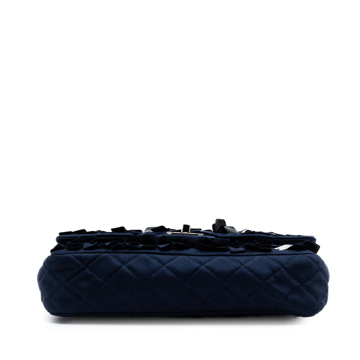 Chanel Medium Classic Satin Paillette Embellished Double rabat