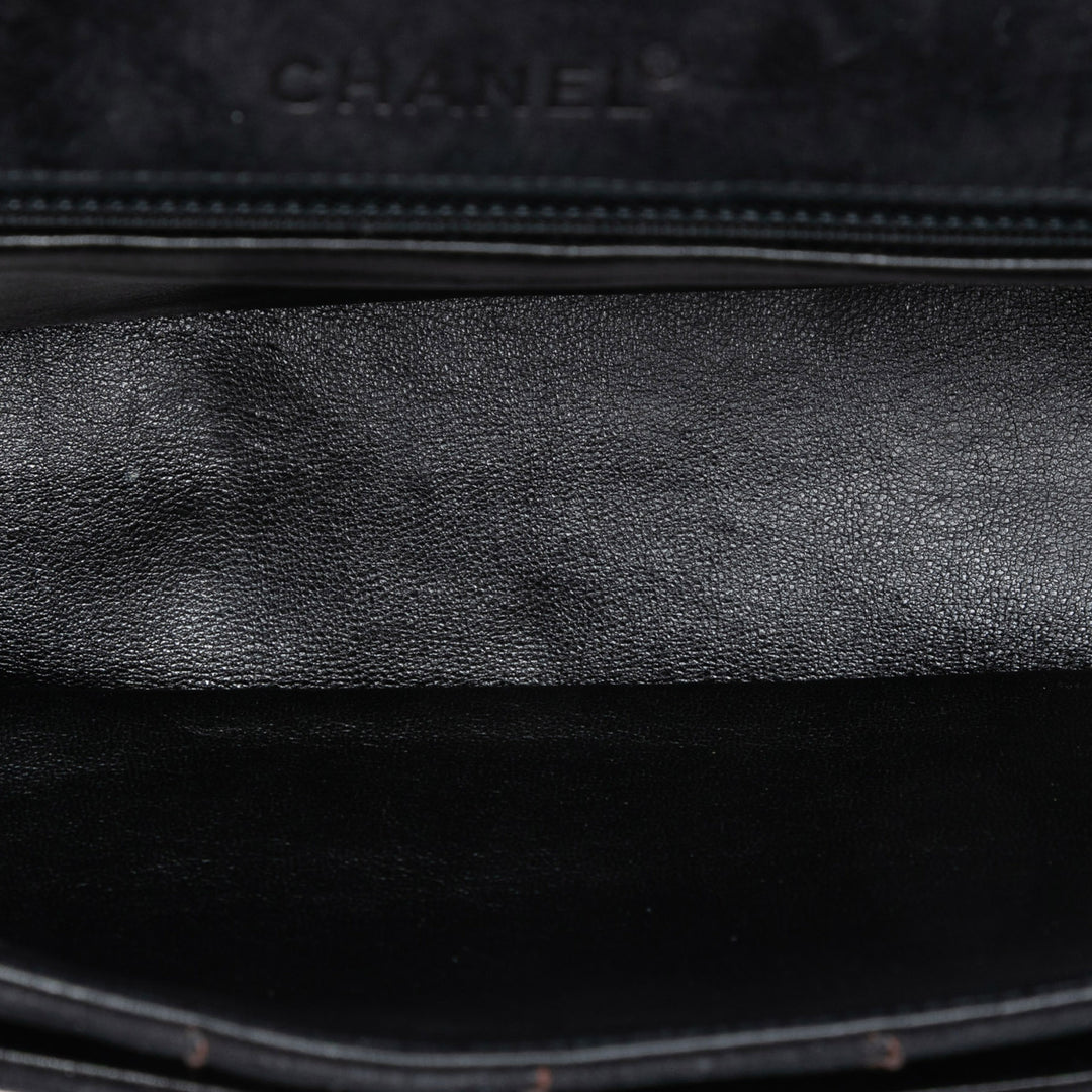 Chanel CC Choco Bar Daim Surpiqué Chain à rabat