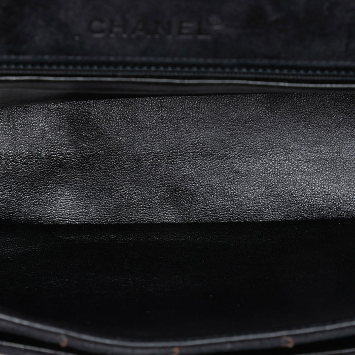 Chanel CC Choco Bar Daim Surpiqué Chain à rabat