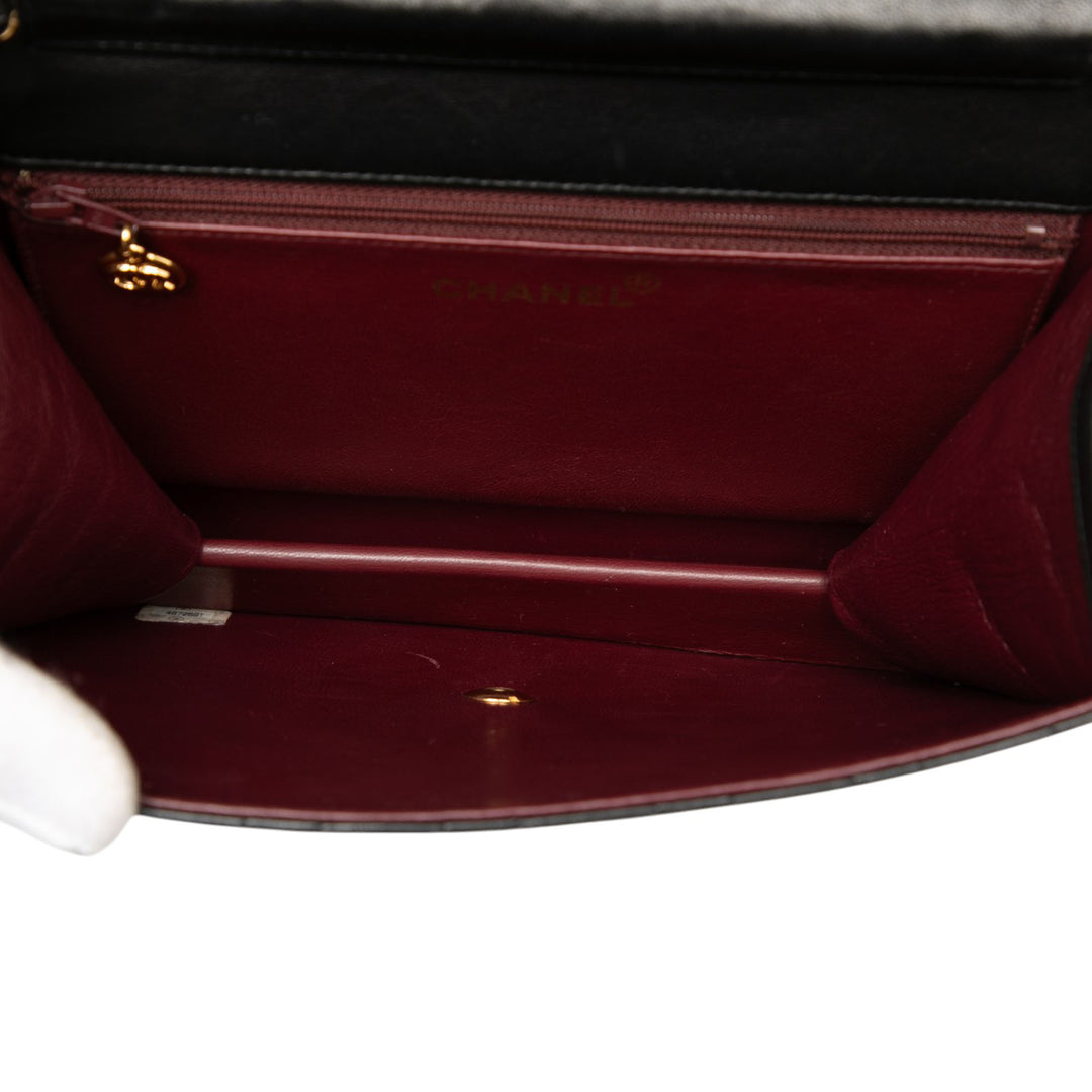 Chanel Small CC Matelassé Cuir d’agneau Simple rabat