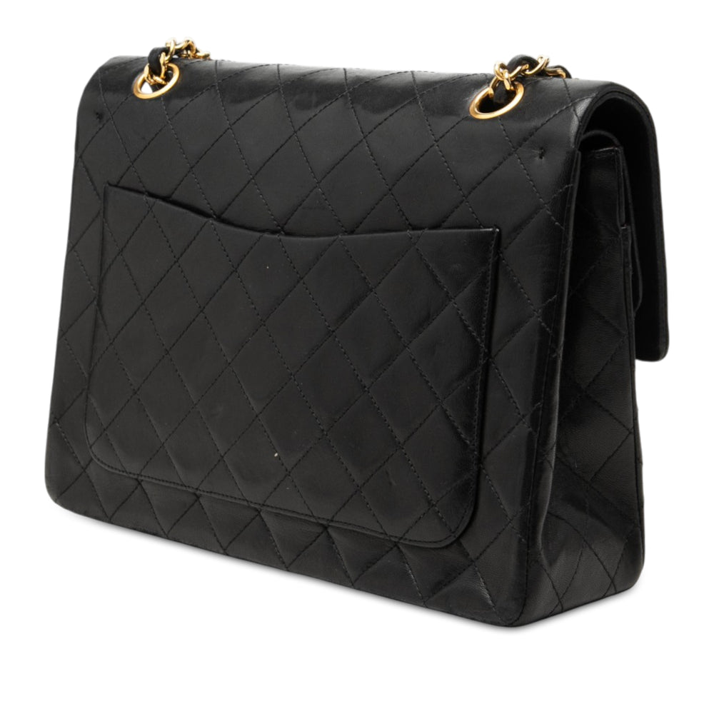 Chanel Tall Classic Double rabat Moyen Cuir d'agneau Noir – vue 2 – GABY PARIS