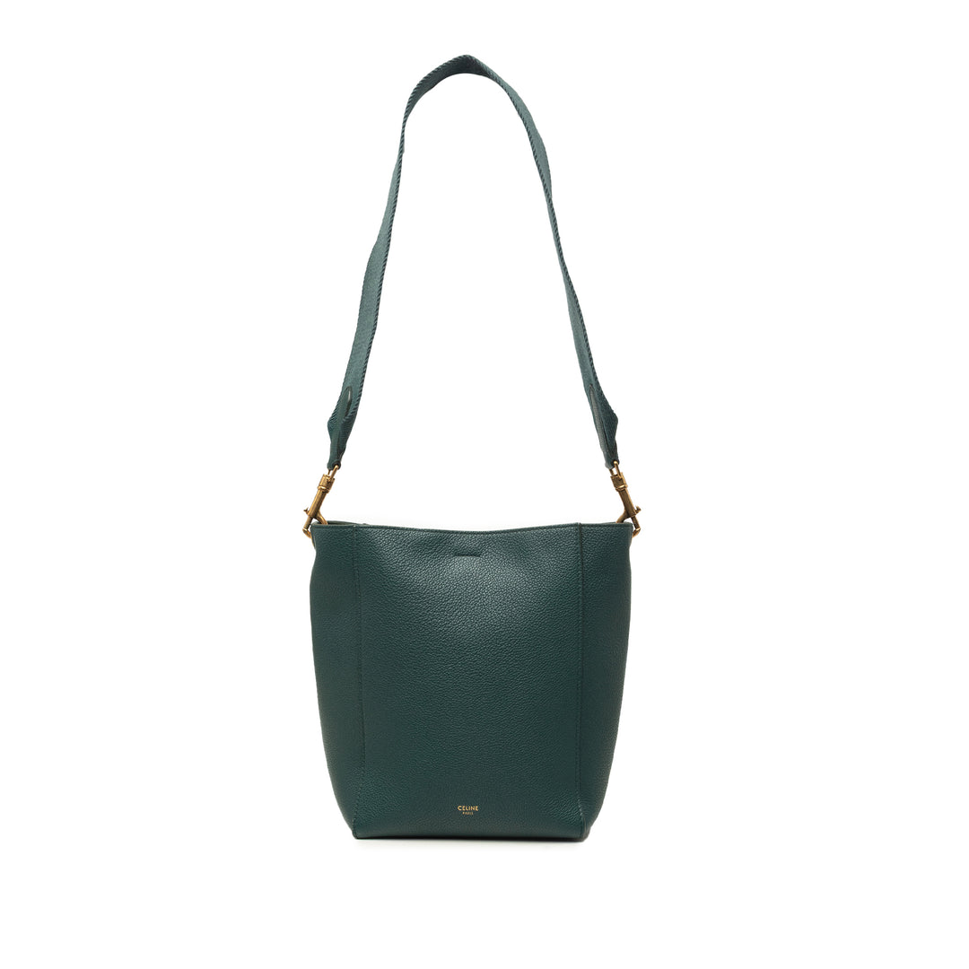 Souple grainé Seau Sangle Sac seau Petit Cuir de veau grainé Vert