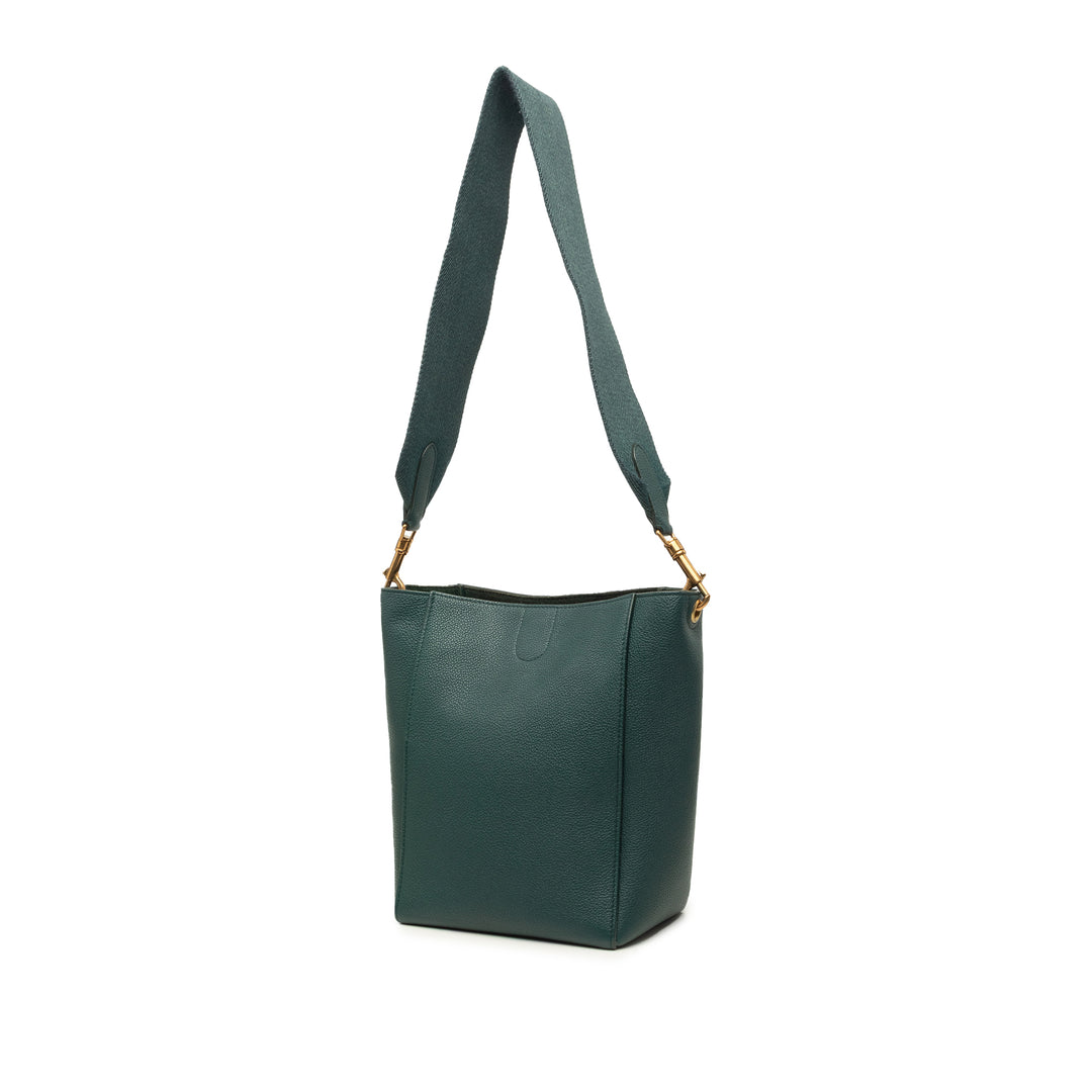 Souple grainé Seau Sangle Sac seau Petit Cuir de veau grainé Vert