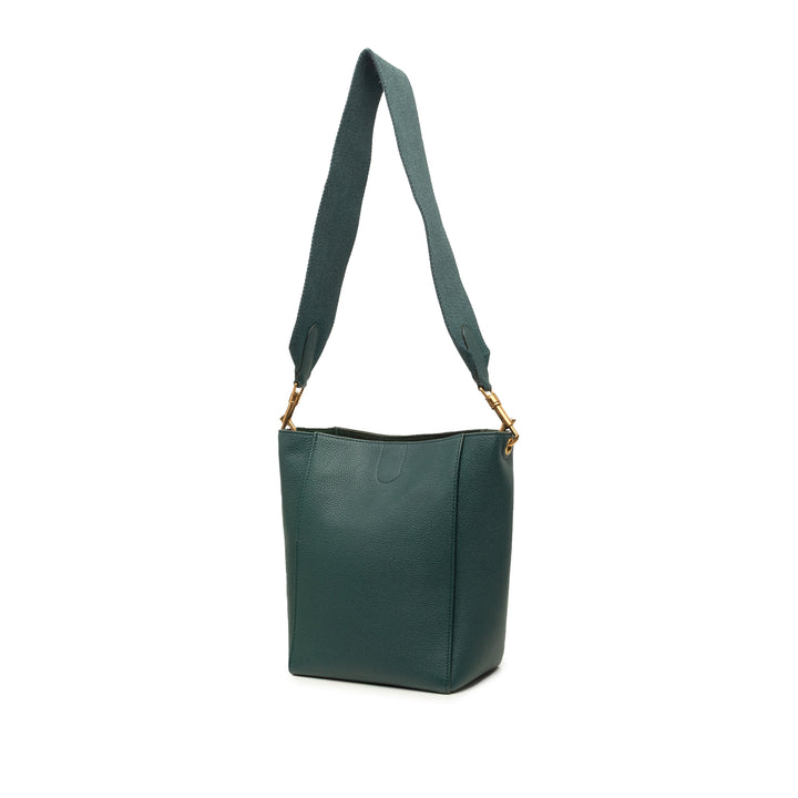 Souple grainé Seau Sangle Sac seau Petit Cuir de veau grainé Vert