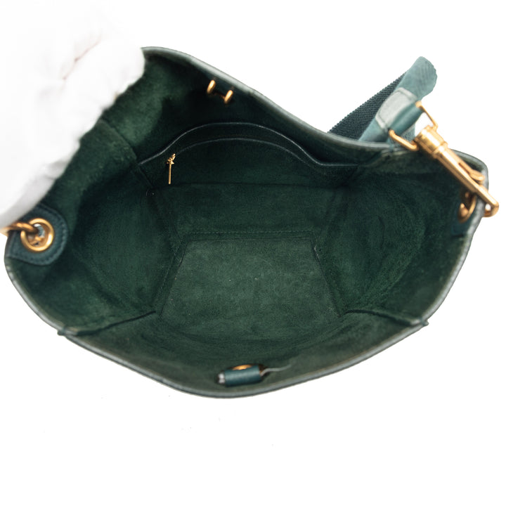 Souple grainé Seau Sangle Sac seau Petit Cuir de veau grainé Vert