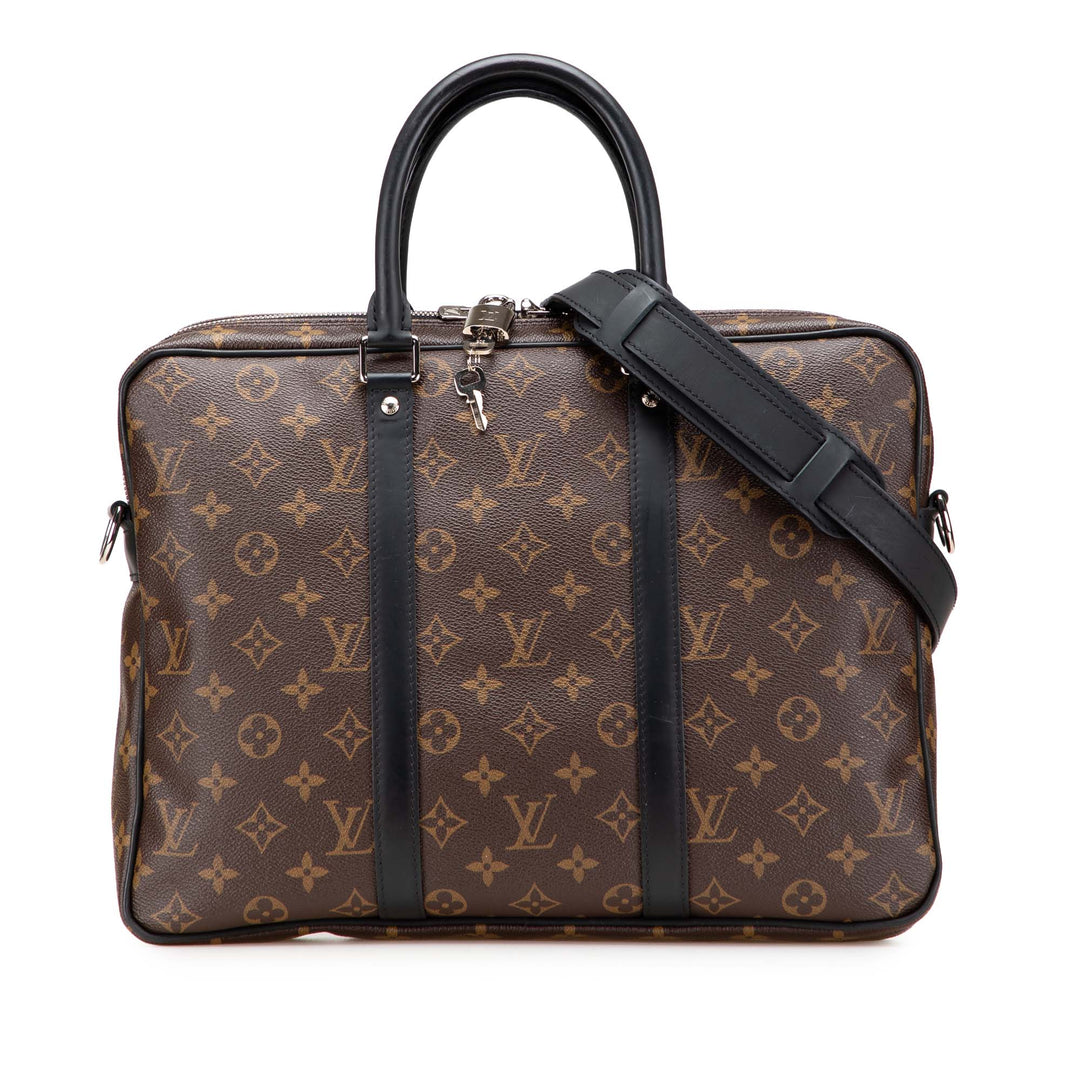 Monogram Macassar Porte Documents Voyage Brown - Gaby Paris