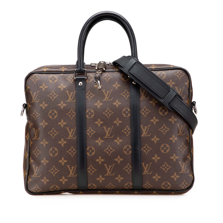Monogram Macassar Porte Documents Voyage Brown - Gaby Paris
