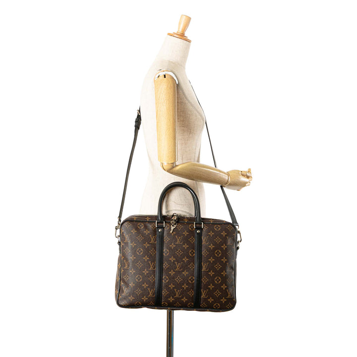 Monogram Macassar Porte Documents Voyage Brown - Gaby Paris