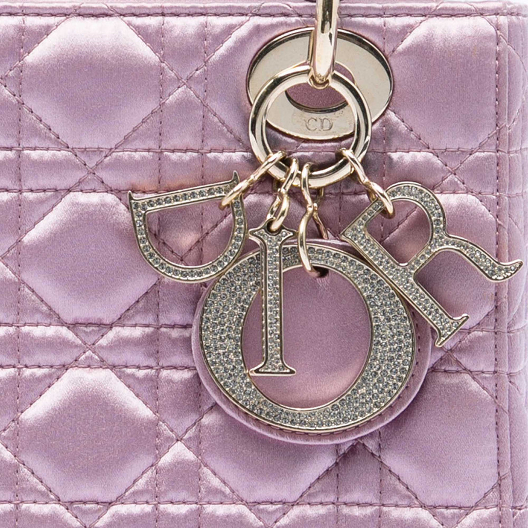 Dior Small Satin Cannage Swarovski Lady Dior