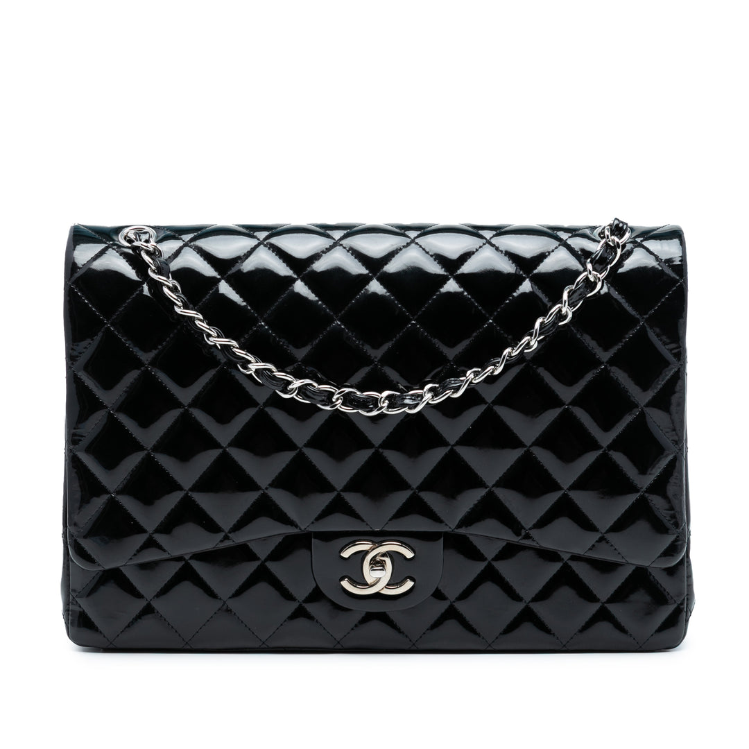 Chanel Maxi Classic Cuir verni Double rabat – GABY PARIS Authentique