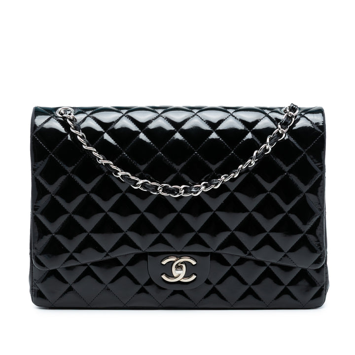 Chanel Maxi Classic Cuir verni Double rabat – GABY PARIS Authentique