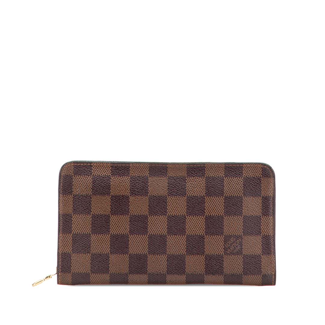 Damier Ebene Porte Monnaie Zippy Long Wallet Brown - Gaby Paris